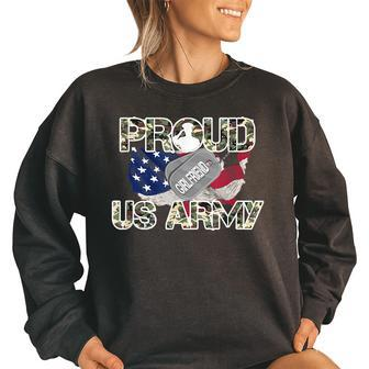 Proud Us Army Military Girlfriend Funny Military Gifts Women Oversized Sweatshirt | Mazezy