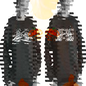 Pumpkin Boobs Halloween Pumpkin Funny Gifts Women Oversized Sweatshirt | Mazezy