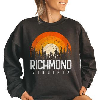 Richmond Virginia Va Vintage 70S 80S 90S Retro Gift 70S Vintage Designs Funny Gifts Women Oversized Sweatshirt | Mazezy