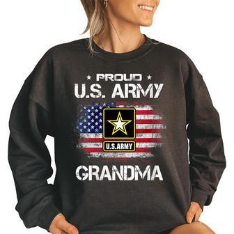 Us Army Proud Grandma Proud Grandma Of A Us Army Veteran Women Oversized Sweatshirt | Mazezy UK