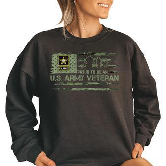 Usa Camouflage Proud To Be An Us Army Military Veteran Women Oversized Sweatshirt | Mazezy