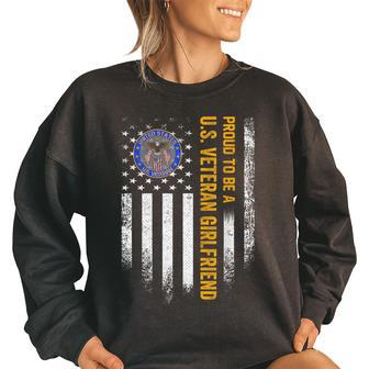 Usa Flag Proud To Be A Us Military Veteran Girlfriend Veteran Funny Gifts Women Oversized Sweatshirt | Mazezy