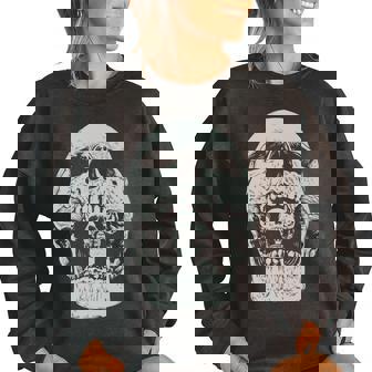 Vintage Halloween Skull Design For Trick Or Treating Halloween Funny Gifts Women Oversized Sweatshirt | Mazezy