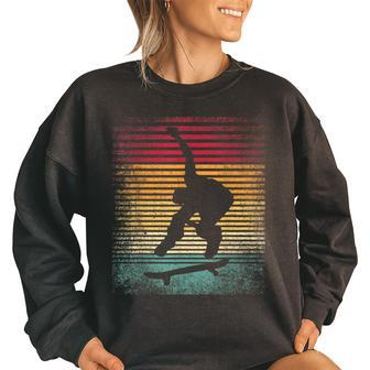 Vintage Retro Style Skateboarding Skate Skater Classic Gift Women Oversized Sweatshirt | Mazezy UK
