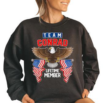 Vintage Team Conrad American Us Eagle Lifetime Membership Women Oversized Sweatshirt | Mazezy AU