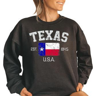 Vintage Texas Austin Est 1845 Souvenir Gift Austin Funny Gifts Women Oversized Sweatshirt | Mazezy