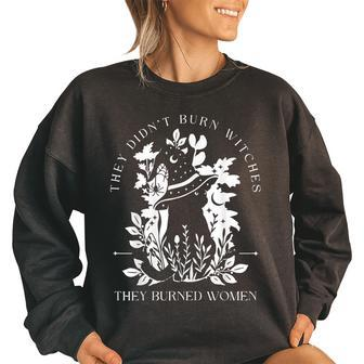 They Didn't Burn Witches They Burned Halloween Cat Women's Oversized Sweatshirt | Mazezy