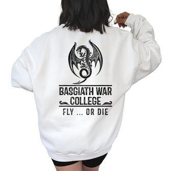 Fourth Wing Basgiath Riders Squadron Vintage Women's Oversized Back Print Sweatshirt | Mazezy