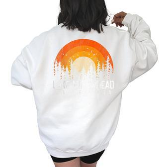 Lake Arrowhead California Ca Vintage 70S 80S 90S Retro 70S Vintage Designs Funny Gifts Women's Oversized Back Print Sweatshirt | Mazezy