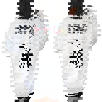 Red Friday Military On Friday We Wear Red Support Our Troops Women's Oversized Back Print Sweatshirt | Mazezy