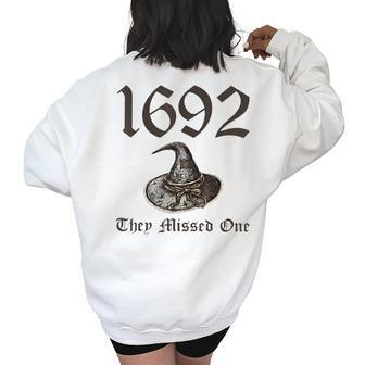 Salem 1692 They Missed One Halloween Costume Vintage Women's Oversized Sweatshirt Back Print | Mazezy
