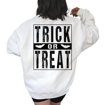 Trick Or Treat Bats - Vintage Halloween Halloween Funny Gifts Women's Oversized Back Print Sweatshirt | Mazezy