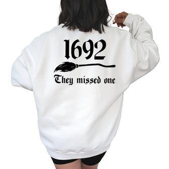 Vintage Salem 1692 They Missed One Halloween Costume Women's Oversized Sweatshirt Back Print | Mazezy