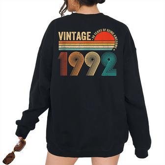 30 Years Old Vintage 1992 Limited Edition 30Th Birthday 30Th Birthday Women's Oversized Sweatshirt Back Print | Mazezy