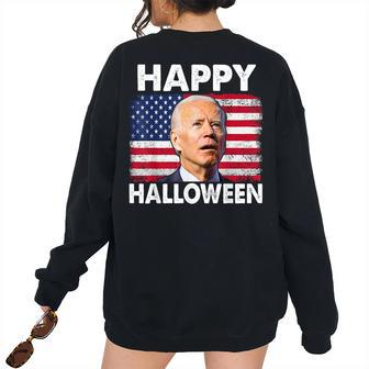 4Th Of July Happy Halloween Confused 4Th Of July 2023 Halloween Women's Oversized Sweatshirt Back Print | Mazezy
