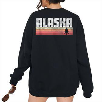 Alaska Retro Style Vintage 70S 80S 90S Men Women 70S Vintage s Women's Oversized Sweatshirt Back Print | Mazezy