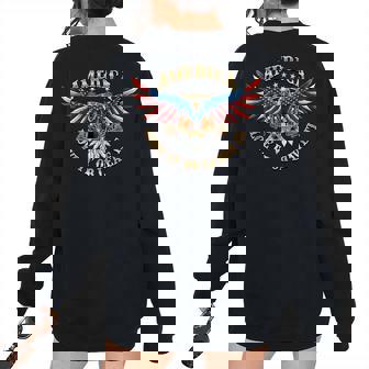 America Love It Or Leave It Eagle Flag On Wings Patriotism IT Women's Oversized Sweatshirt Back Print | Mazezy