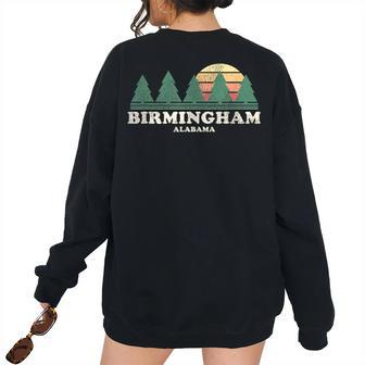 Birmingham Al Vintage Throwback Retro 70S 70S Vintage s Women's Oversized Sweatshirt Back Print | Mazezy