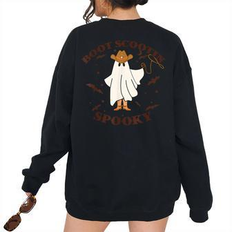 Boot Scootin Spooky Howdy Ghouls Western Halloween Spooky Women's Oversized Sweatshirt Back Print | Mazezy