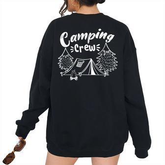 Camping Crew Family Matching Camper Group Camping Women's Oversized Sweatshirt Back Print | Mazezy
