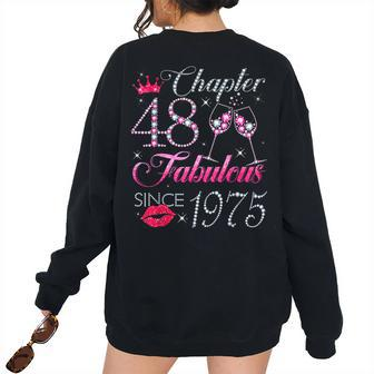 Chapter 48 Fabulous Since 1975 48Th Birthday For Women Women's Oversized Sweatshirt Back Print | Mazezy