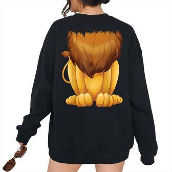 Cute Headless Lion Costume Halloween Big Cat Mane For Lion Lovers Women's Oversized Sweatshirt Back Print | Mazezy