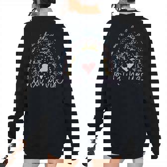 Cute Rainbow Nicu Nurse Women's Oversized Sweatshirt Back Print | Mazezy