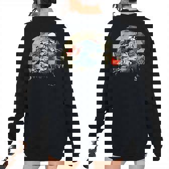 Death Trick Or Treating - Vintage Skeleton Halloween Halloween Women's Oversized Sweatshirt Back Print | Mazezy