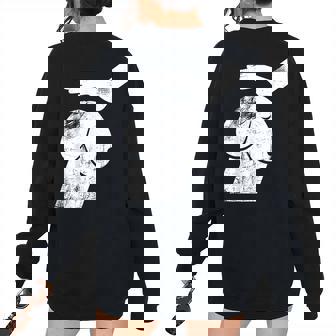 Dirty Mind Dog A Dog Adult Humor Retro Vintage Humor Women's Oversized Sweatshirt Back Print | Mazezy