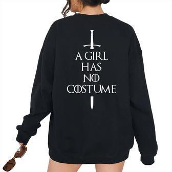 A Girl Has No Costume Halloween Outfit Halloween Women's Oversized Sweatshirt Back Print | Mazezy