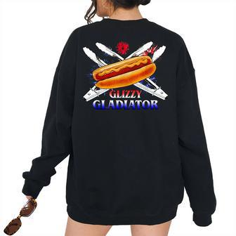 Glizzy Gladiator For Men Women Women's Oversized Sweatshirt Back Print | Mazezy
