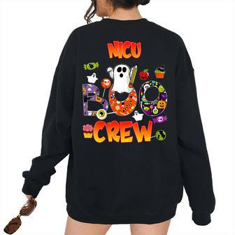 Halloween Nicu Boo CrewNicu Halloween Women's Oversized Sweatshirt Back Print | Mazezy