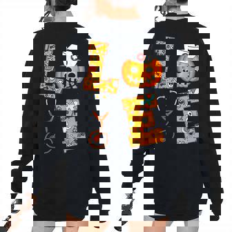 Halloween Nurse Cute Love Nurse Halloween Nursing Rn Women's Oversized Sweatshirt Back Print | Mazezy