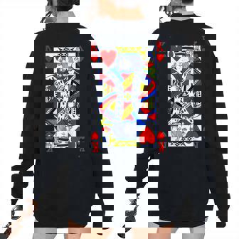 King Of Hearts Halloween Costume Poker Women's Oversized Sweatshirt Back Print | Mazezy