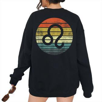 Leo Retro Sunset Zodiac Sign Birthday Women's Oversized Sweatshirt Back Print | Mazezy