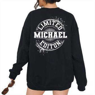Michael Surname Family Tree Birthday Reunion Idea Women Oversized Sweatshirt Back Print | Mazezy DE