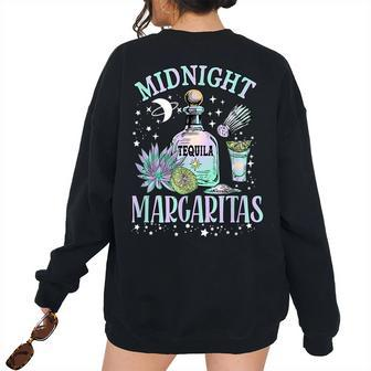Midnight Margaritas Tequila With Lime Drinkin Witch Wizard Tequila Women's Oversized Sweatshirt Back Print | Mazezy