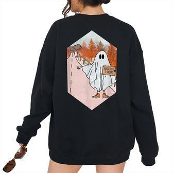 Need Ride To Salem Halloween Costume Women's Oversized Sweatshirt Back Print | Mazezy