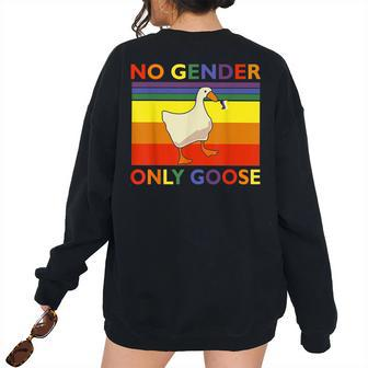 No Gender Only Goose Retro Vintage Goose Women's Oversized Sweatshirt Back Print | Mazezy