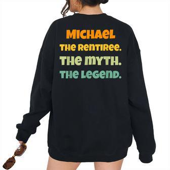Retired Michael Michael Name Retirement Women Oversized Sweatshirt Back Print | Mazezy