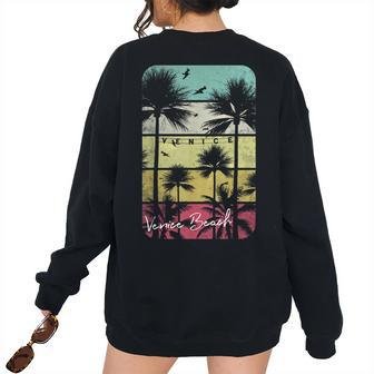 Retro Venice Beach T Vintage California 70S 80S California And Merchandise Women's Oversized Sweatshirt Back Print | Mazezy
