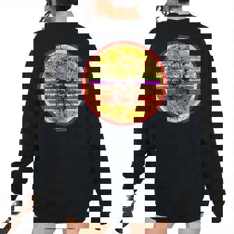 Retro Vintage Halloween Skeleton Trick Or Treat Halloween Women's Oversized Sweatshirt Back Print | Mazezy