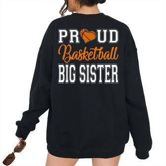 Retro Vintage Proud Basketball Big Sister Women For Sister Women's Oversized Sweatshirt Back Print | Mazezy