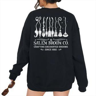 Retro Vintage Salem Broom Co 1692 They Missed One Women's Oversized Sweatshirt Back Print | Mazezy