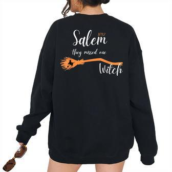 Salem 1692 They Missed One Vintage Women's Oversized Sweatshirt Back Print | Mazezy