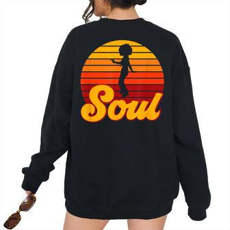 Soul Afro Groovy Roller Disco Outfit Vintage 70S Costume 70S Vintage s Women's Oversized Sweatshirt Back Print | Mazezy