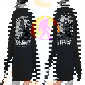 Vintage Bigfoot Halloween Trick Or Treating Halloween Women's Oversized Sweatshirt Back Print | Mazezy