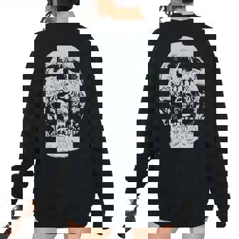 Vintage Halloween Skull For Trick Or Treating Halloween Women's Oversized Sweatshirt Back Print | Mazezy