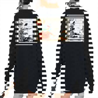 Vintage Halloween Trick Or Treating Ghost & Witch 1923 Halloween Women's Oversized Sweatshirt Back Print | Mazezy