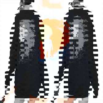 Vintage Retro Horror Halloween Costume Trick Or Treat Halloween Women's Oversized Sweatshirt Back Print | Mazezy